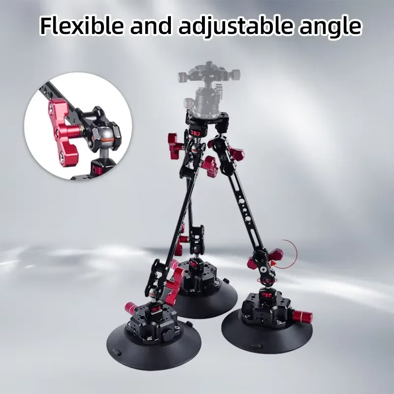 4.5 Inch Triple Suction Cup Base Camera Stabilizer Magic Arm Kit Professional Adjustable Aluminum 360 Degree Rotation Fast