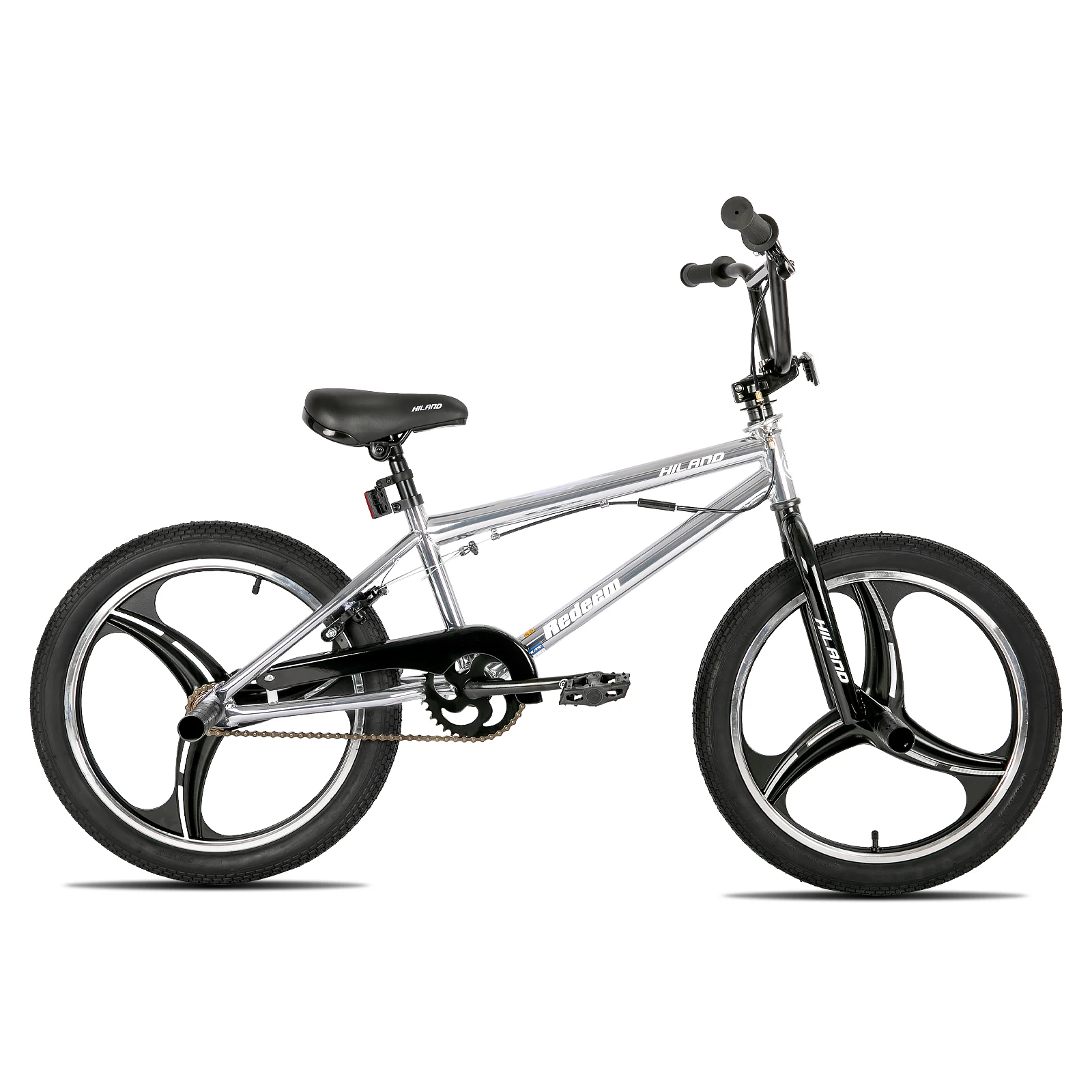 Hiland 20 Inch 3 Spoke Kids BMX Bike for Boys Girls Ages 7-13, 360 Degree Rotor Freestyle, 4 Pegs Single Speed BMX Bicycle