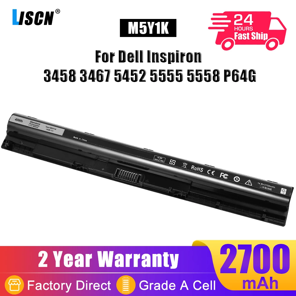 

LISCN 40Wh M5Y1K Battery For DELL Inspiron 5555 5559 5558 3551 3451 3558 3452 3567 5755 5756 5458 5759 5758 5759 VN3N0 P52F P64G