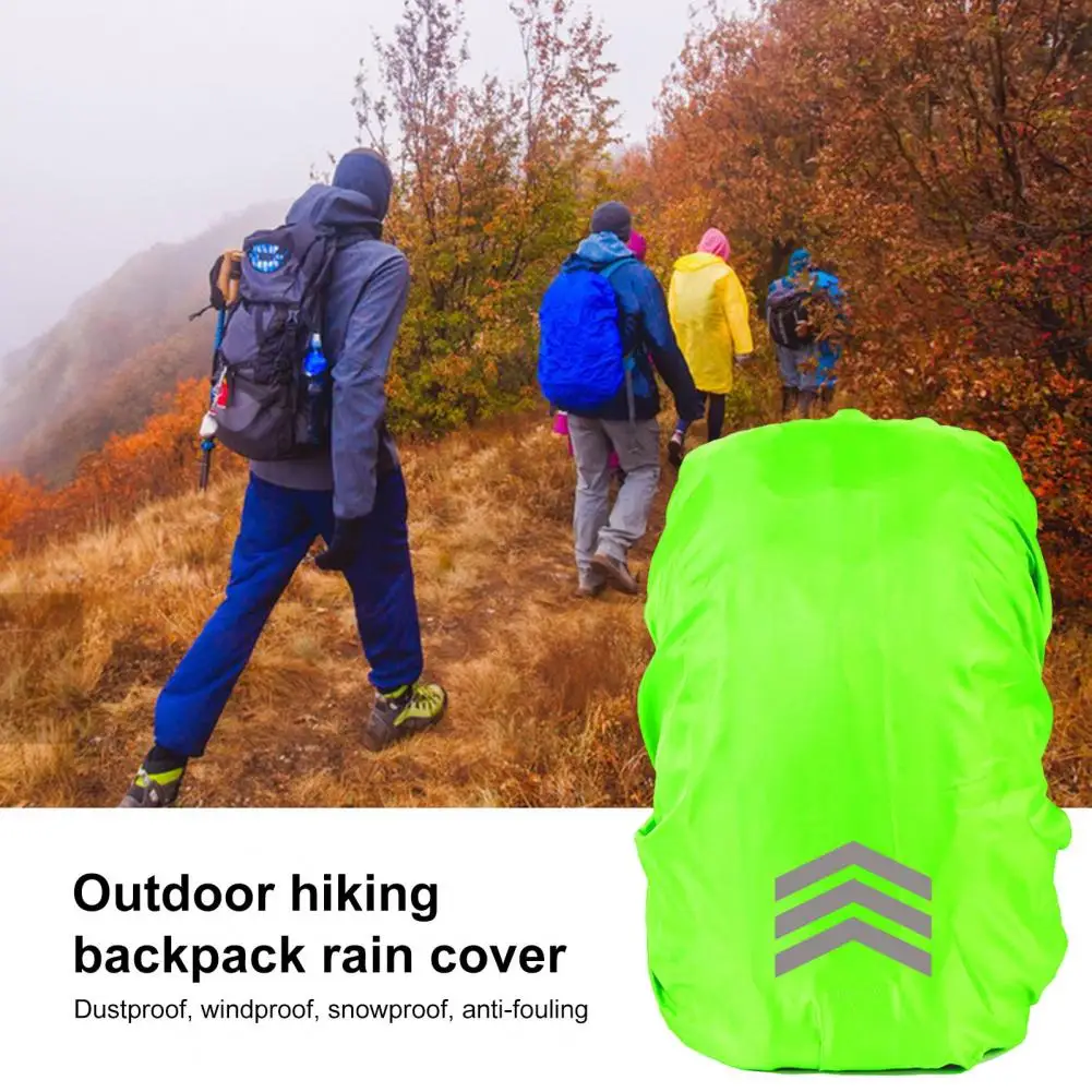 Juste de sac à dos imperméable ultralégère, housse de pluie avec bandes de coulée pour la visibilité nocturne, protection UV pour l'extérieur