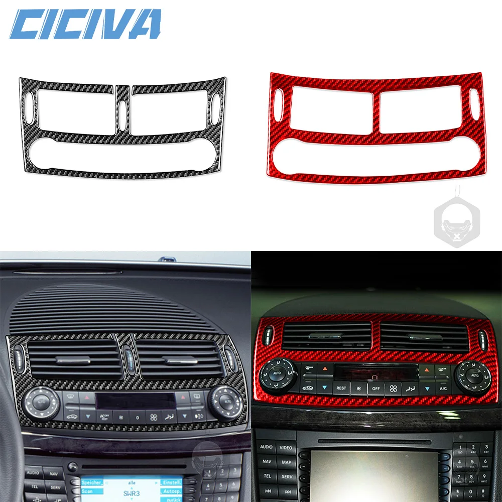 

For Mercedes Benz E-Class W211 2003-2009 Carbon Fiber Center air conditioning vents Car inside Decoration Accessories Stickers