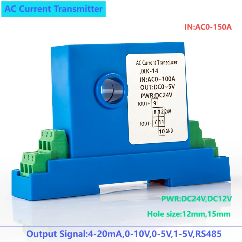 

0-5V Hall AC Current Sensor Transmitter 4-20mA 0-10V RS485 DC Current Sensor AC0-10A 15A 20A 25A 50A AC Current Transducer