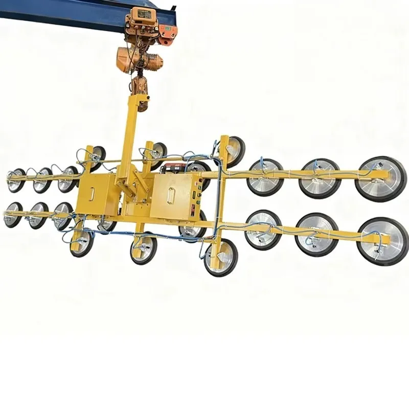 New pneumatic glass handling machinery, with 360 degree manual rotation and 90 degree flipping, used for processing