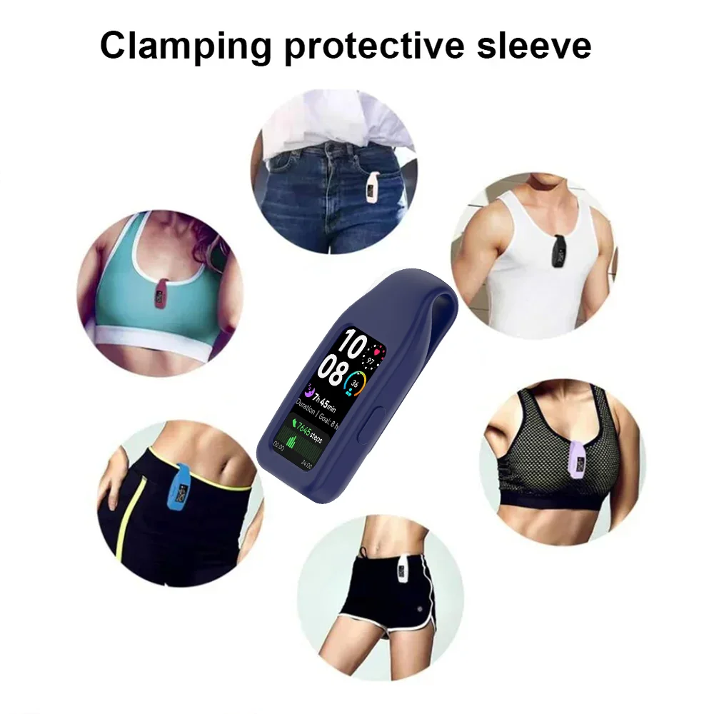 화웨이 밴드 10 9 8 NFC용 클립 보호 홀더 소프트 실리콘 스포츠 스마트워치 커버 케이스 미밴드 10 밴드10 액세서리