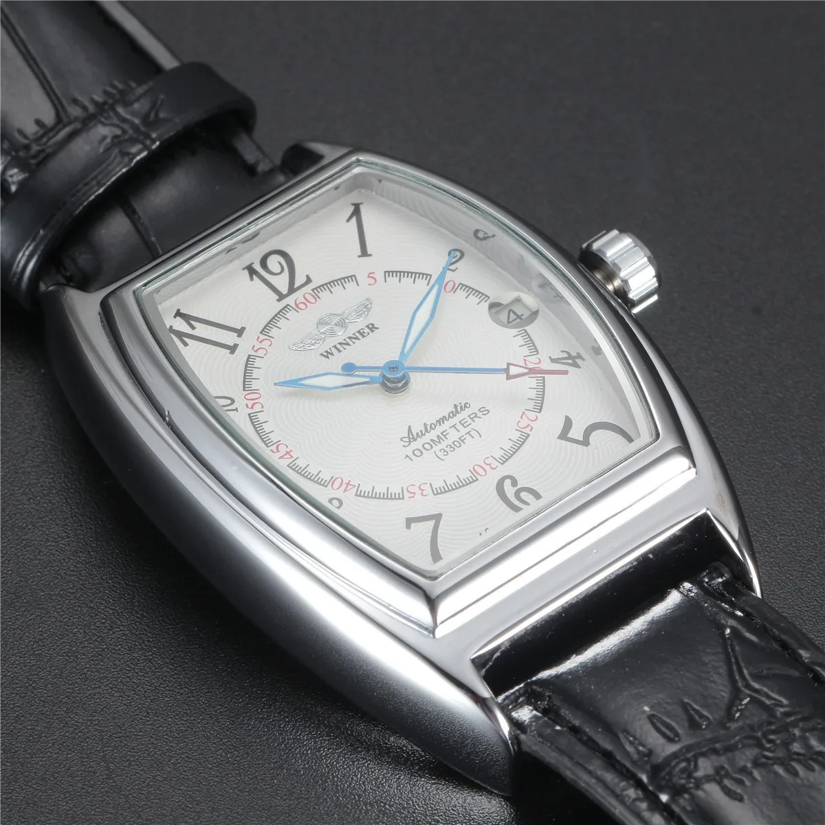 Fashion Winner Top Brand Luxury Original Replica Date Frame Tonneau Mechanical Automatic Watches For Men Elegant Reloj Hombre