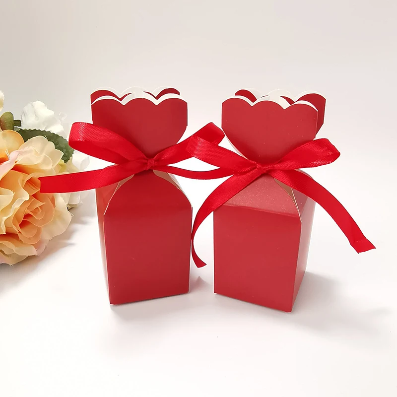 10 Stück Fischschwanz-Vase, Pralinenschachtel, Blumenmuster, Hochzeitstag, Geschenkbox, Verpackung, Box mit Band, Babyparty, Geburtstag, Party-Dekoration – Detail 32