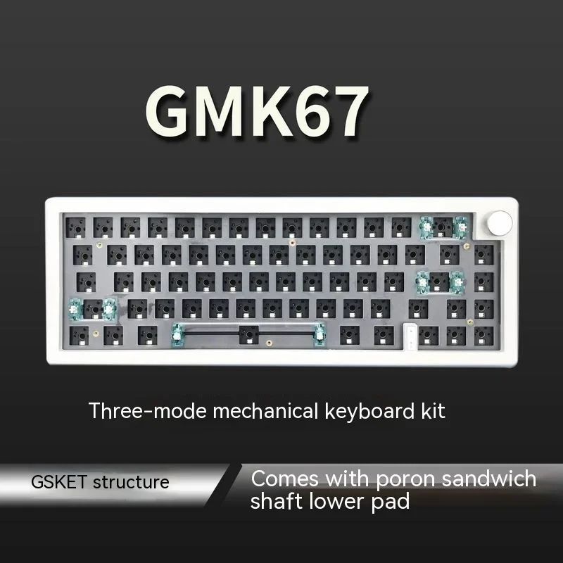 

New Zuoya Gmk67 Mechanical Keyboard Kit Three Mode Customized And Diy With Knob Hot Plug Rgb Backlight Game 67 Key Keyboard Kit