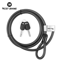 WEST BIKING Bike Lock MTB Road Bicycle Safety Anti-theft Chain Lock With 2 Keys Outdoor Cycling Bicycle Accessories Cyclist Lock