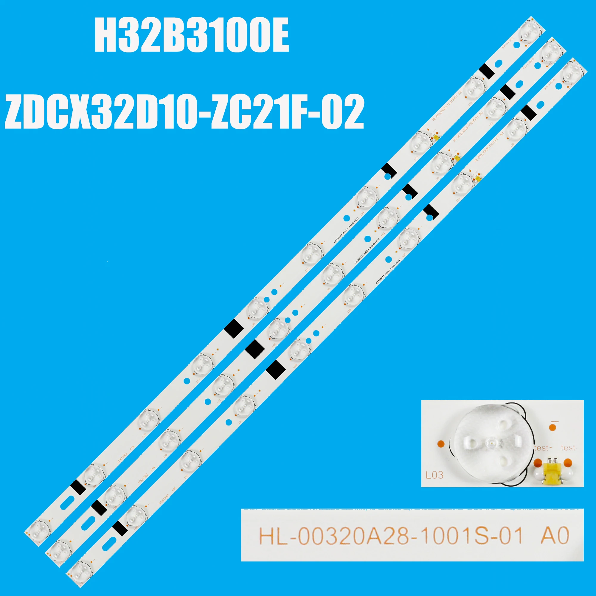 

Светодиодная лента подсветки для TF-LED32S47T2 RB-32D7T2S NSTV-3207 HL-00320A28-1001S-01 ZDCX32D10-ZC21F-01 ZDCX32D10-ZC21F-02