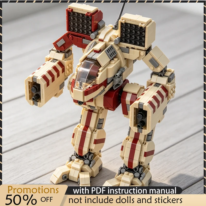 1834PCS MOC Heavy Assault Combat Mech Robot Model Building Blocks DIY Assembly Toy Adult Collector Desktop Decoration Gift