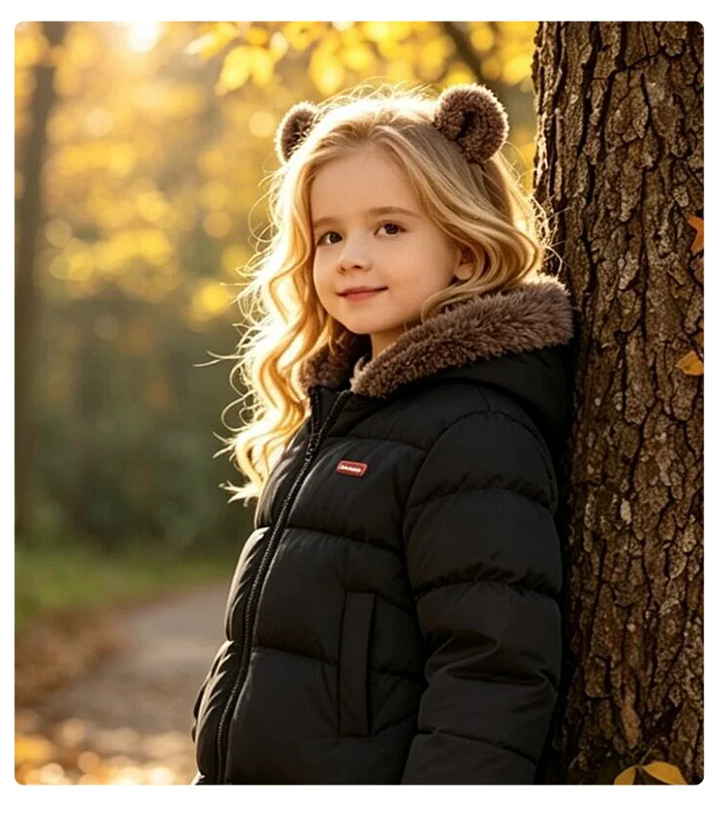 Kinder Lange Daunen-Baumwollmäntel Winter Jungen Mädchen Verdickte Plüsch-Warme Jacken Kinder Lammwolle Knielange Kapuzen-Oberbekleidung – Detail 7