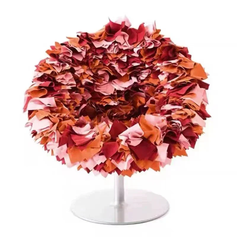 TTItalian Design Creative Personality Armchair Special-Shaped Rotating Light Luxury FRP Rose Flower Chair
