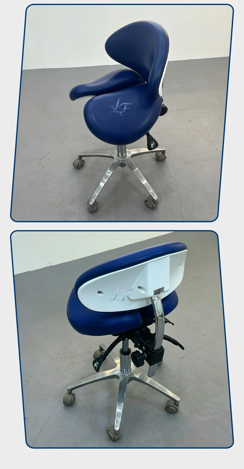 Universelle Rollenbeschläge Ergonomischer Sattelsitz Höhenverstellbarer Drehbarer Computer- und Zahnarztstuhl für Büro und Klinik – Detail 10