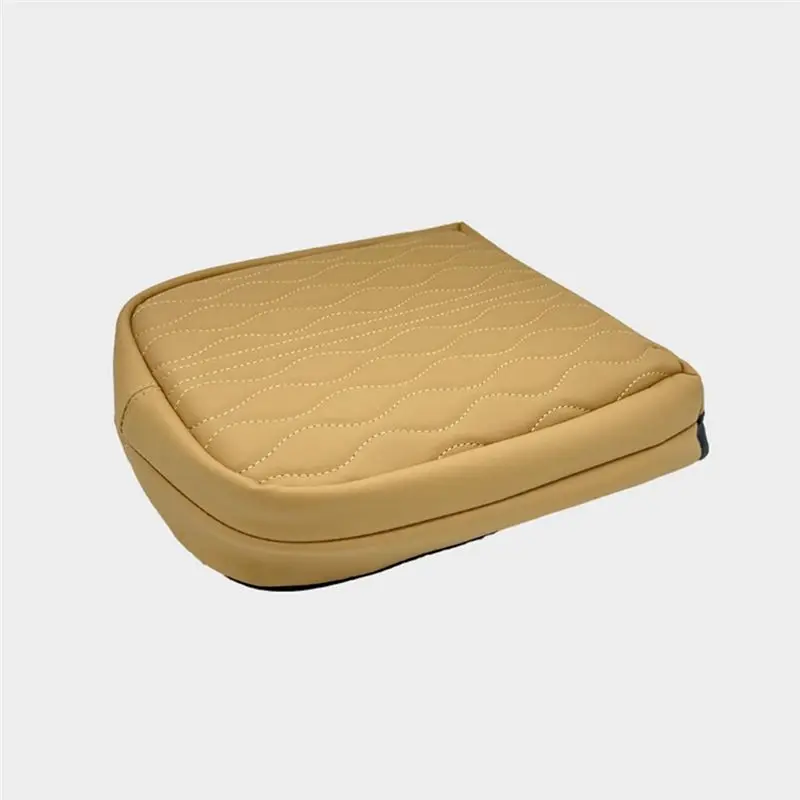 Easy To Use Car Center Console Armrest Box Pad Mat Cushion Cover Car Armrest Cover PU Car Armrest Cover Camel Fit For Kia Carniv