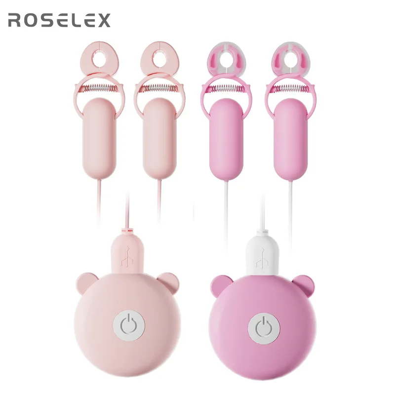 Two color breast clip breast stimulation massage vibrator for women masturbation and flirtation toys for breasts stimulator