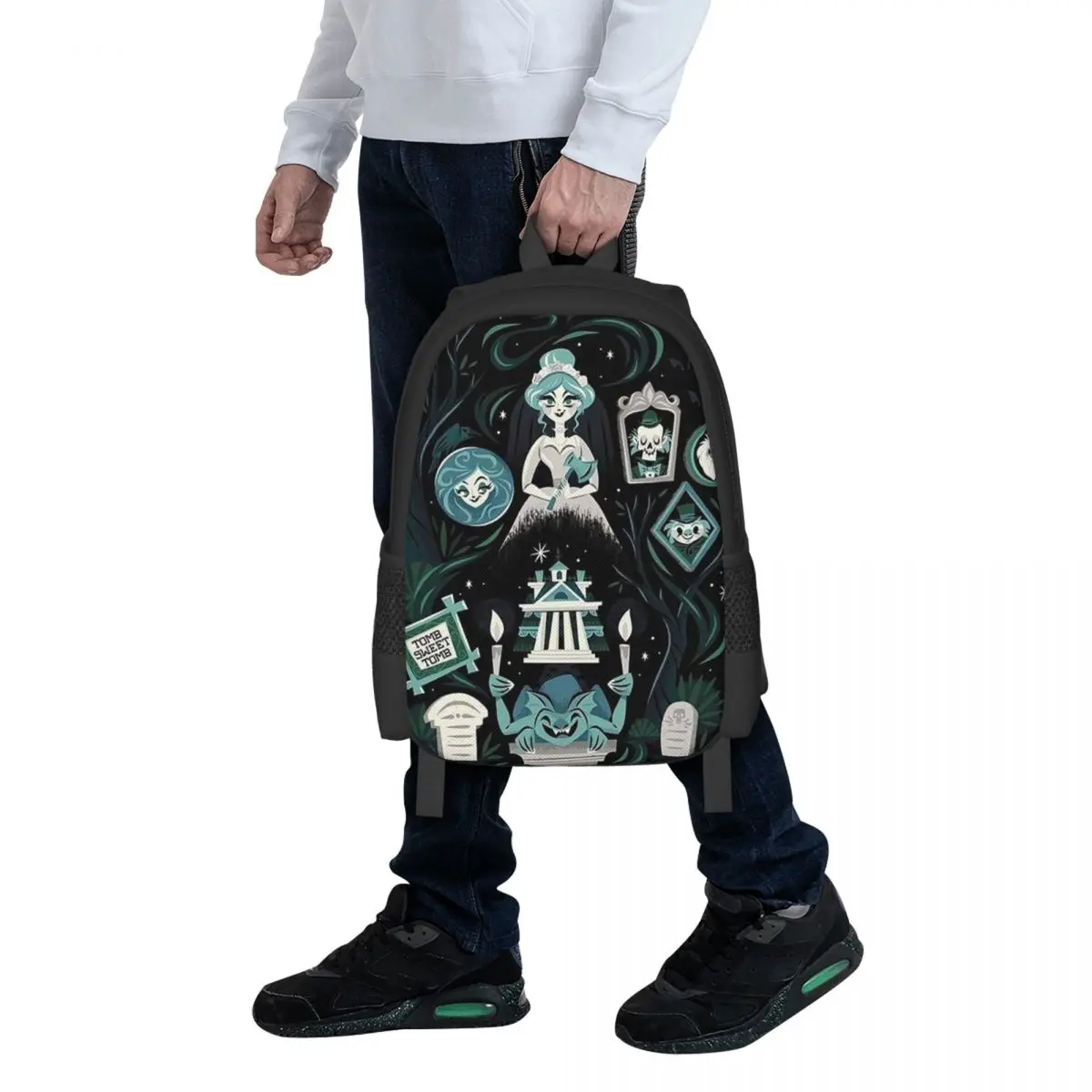 Haunted Mansion Stretching Student Backpack School Bag Hiking Travel Daypack for Men Women Fashion Bookbag Shoulder Bags