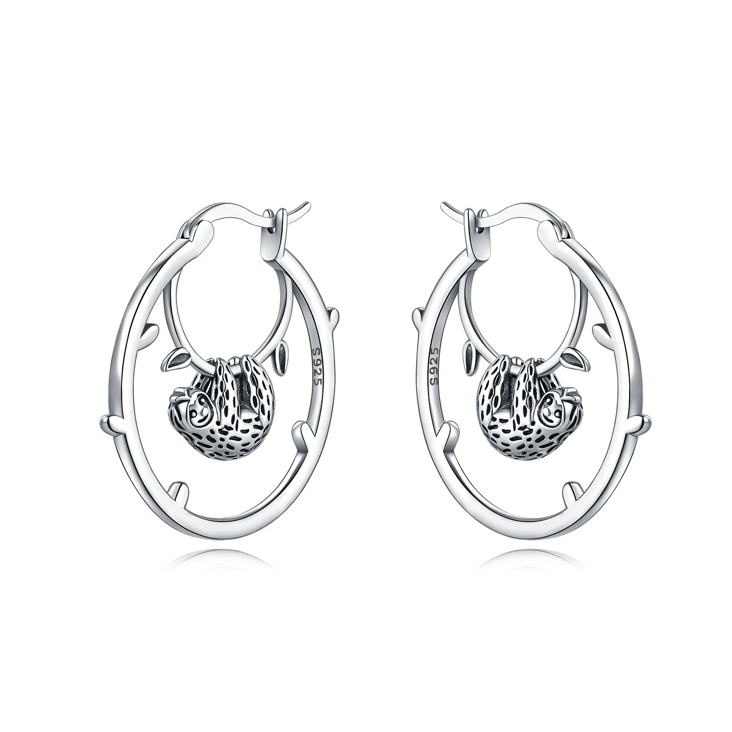 CYCUFF S925 Sterling Silver Sloth Animals Earrings Hoop Earrings Women Jewelry Original Trendy Anniversary Gifts