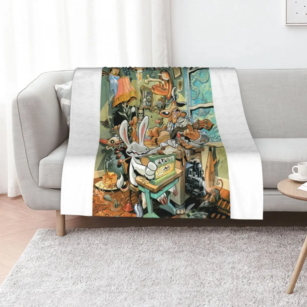 

Sam and Max Throw Blanket Moving bed plaid halloween Bed Blankets