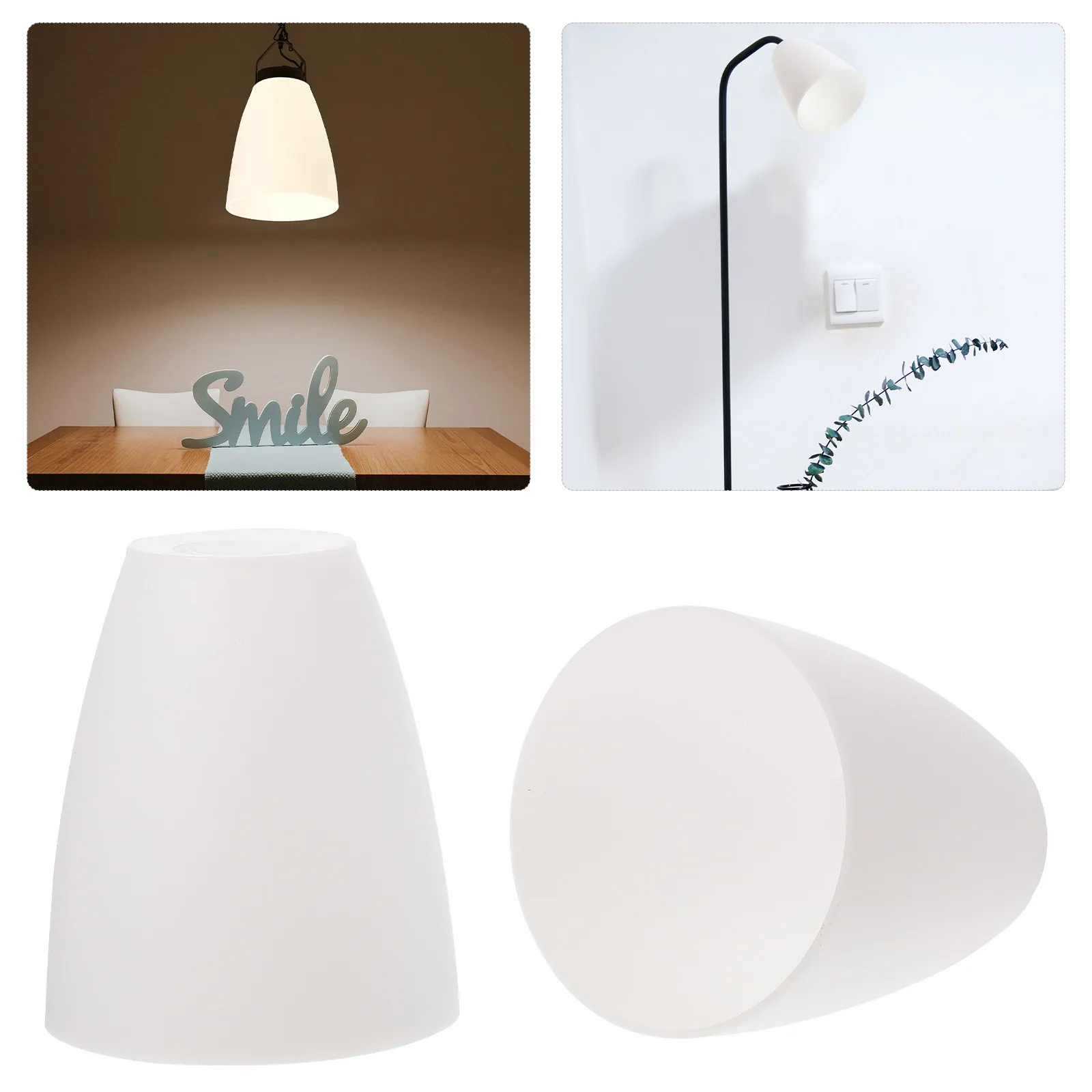 4Pcs Safe Healthy Plastic Lamp Cover Soft Light Diffuser Lampshade for Household Lighting Fixture Decoration Simple Elegant
