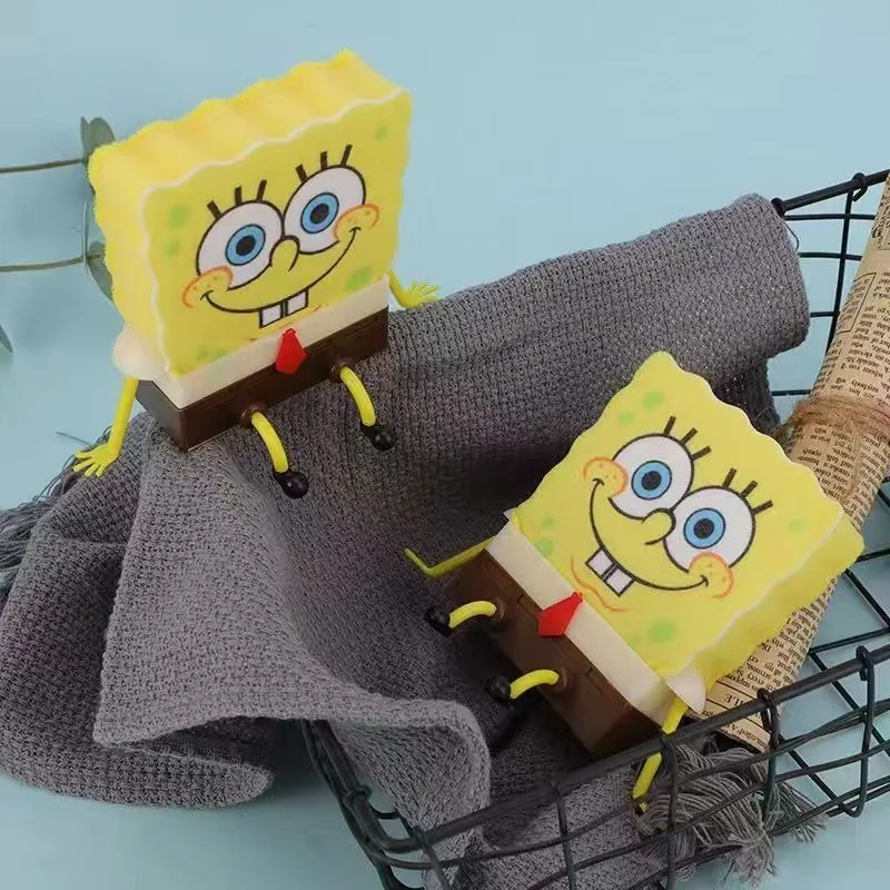 Esponja de cocina de Bob Esponja de doble cara con diseño de Patricio Estrella, soporte escurridor antideslizante, regalos.