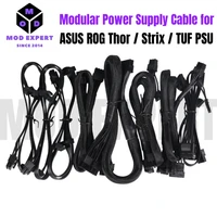 Cable de alimentación modular para ASUS ROG THOR/ STRIX/ TUF 750W 850W 1000W 1200W, GPU PCIe 8 pines, CPU 4+4 pines, SATA, Molex IDE, principal 24 pines