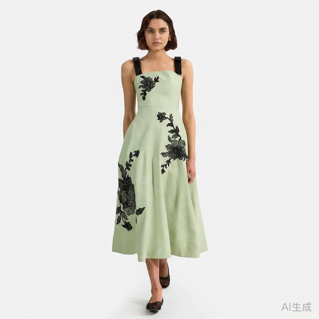 

Customized Charming Contrast Color Prom Gowns Tea Length Evening Dress 2025 Wedding Party Gown Lace Applique Sleeveless Back Out