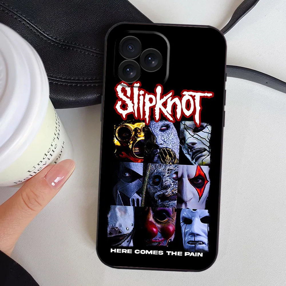 S-SlipknotS Rock Band Phone Case for iPhone 12 11 13 14 15 16 Max Pro Plus Black Soft Silicone Cover