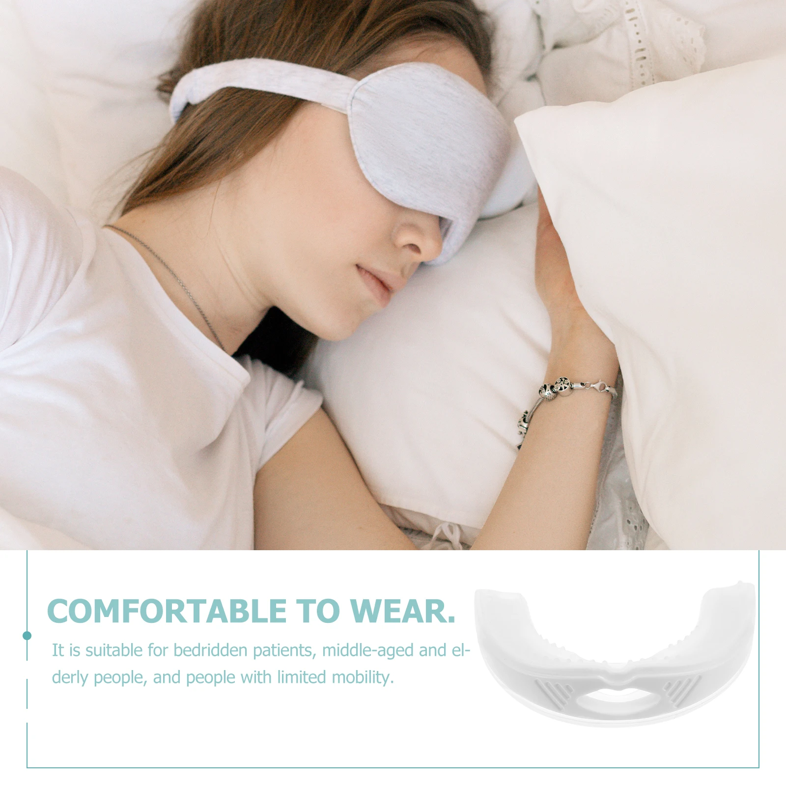 

1pc Mouth Guard Silicone Teeth Grinding Guard For Adults White Safe Nontoxic Food Grade Bruxism Device Sleep
