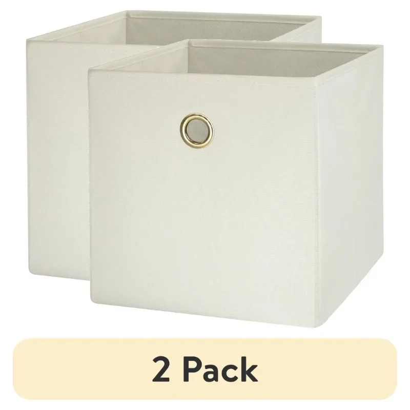 

NEW (2 pack) Collapsible Fabric Cube Storage Bin, Vanilla Dream-Fast shipping