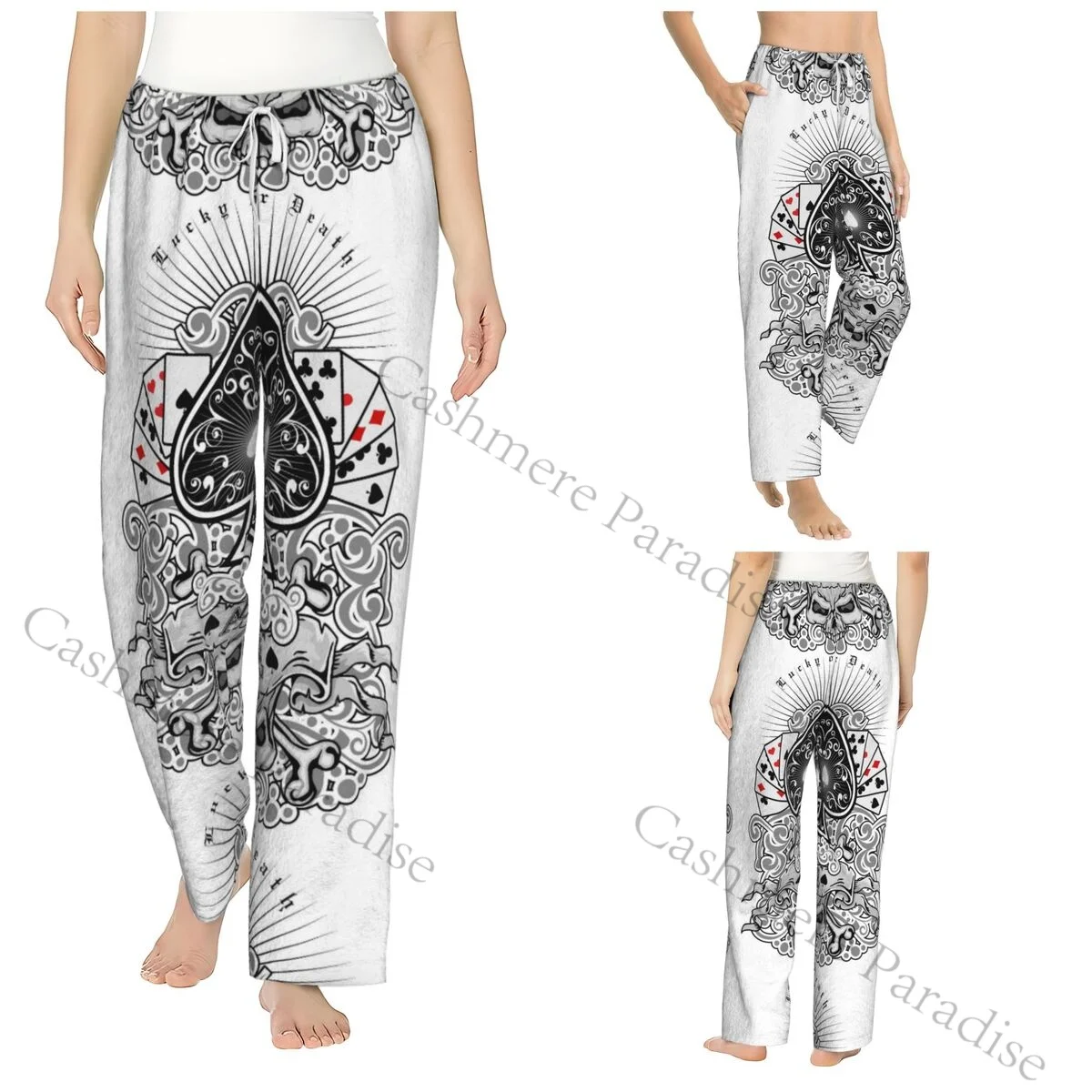 

Ace Of Spades Heavy Rock Music Flannel Pajama Pants for Women Soft Warm Sleep Pants with Elastic Waistband