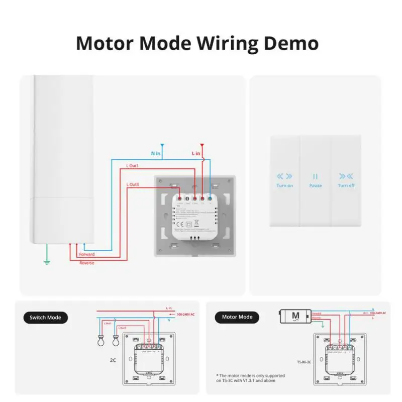 SONOFF TX Ultimate T5 WIFI Smart Wall Switch Curtain Motor Switch 86/120mm EWeLink Support Alexa Google Yandex Alice Smartthings