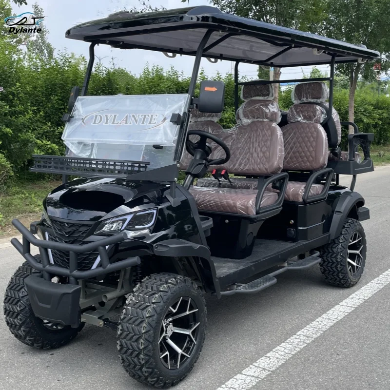 Hot Sale Custom 72v 6 4 Seater High Speed Electric Mountain Hunting Buggy Powerful 5kw Solar Golf Cart For Resort