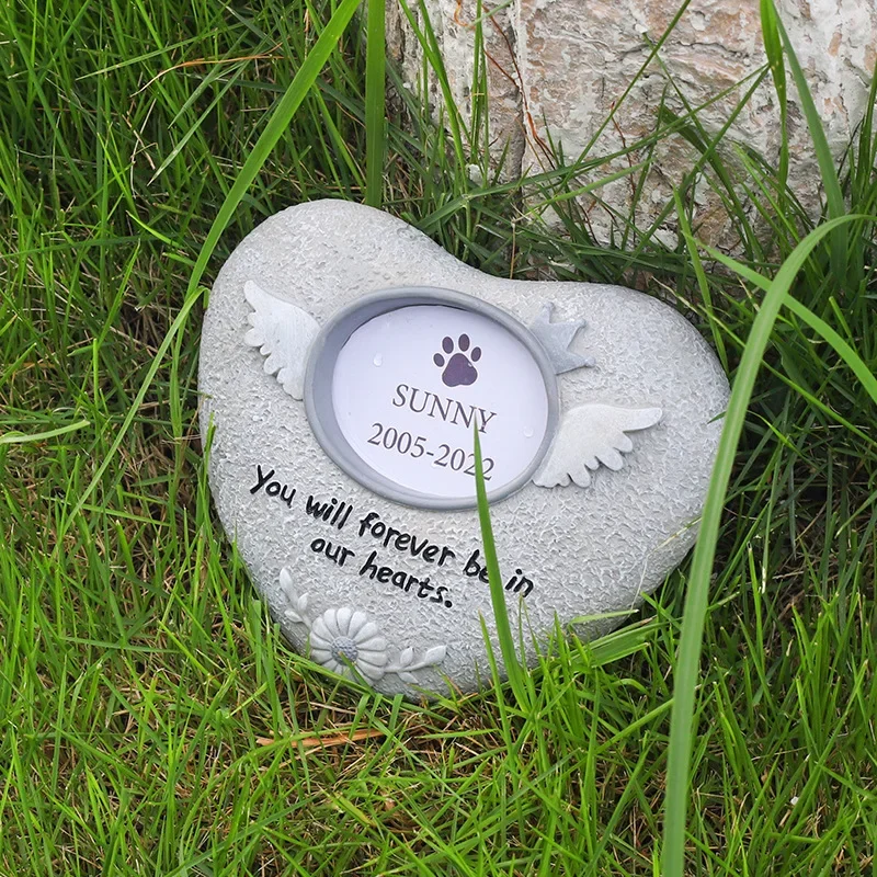 Pet Dog Tombstone Creative Resin Simulation Commemorative Stone Cat Sacrificial Stele Artwork Decoration