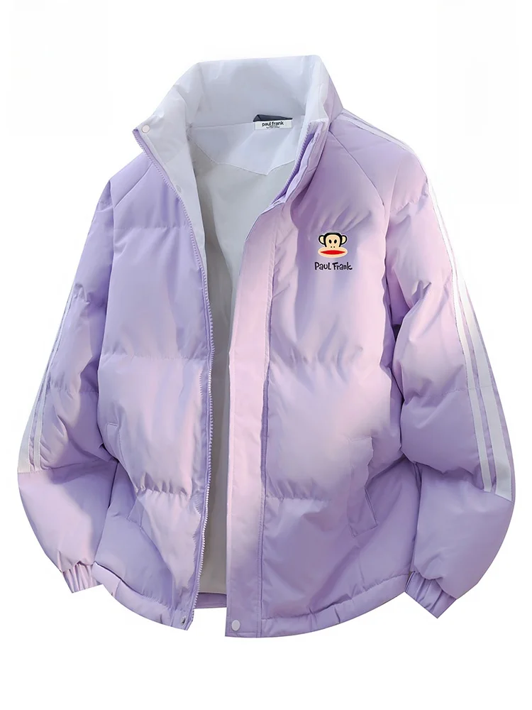 

Утепленная повседневная хлопковая куртка Paul Frank с дизайном Bread Design для мужчин и женщин, зимняя верхняя одежда с длинными рукавами и застежкой-молнией