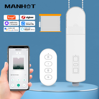 Manhot Tuya ZigBee Smart Electric Curtain Motor Chain Roller Blinds Pull Bead Curtain Control System For Alexa Google Yandex
