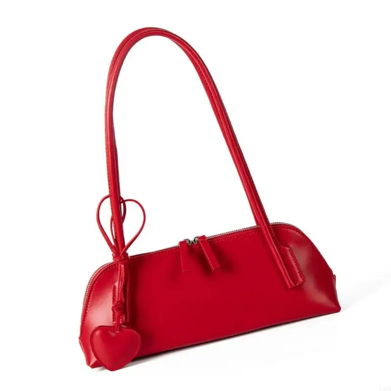 Elegant Heart Decors Underarm Bag PU Leather Spacious Shoulder Bag Daily Use 547A