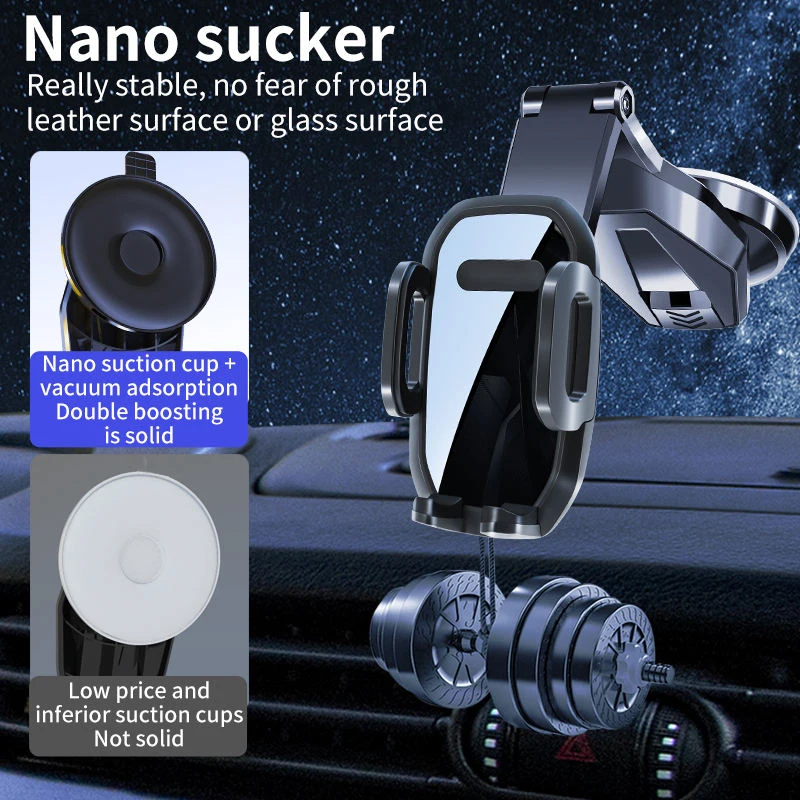 الثناء 2025 360 °   حامل هاتف محمول للسيارة من جنرال موتورز، كوب شفط زجاجي، حامل هاتف محمول للوحة القيادة التليسكوبية