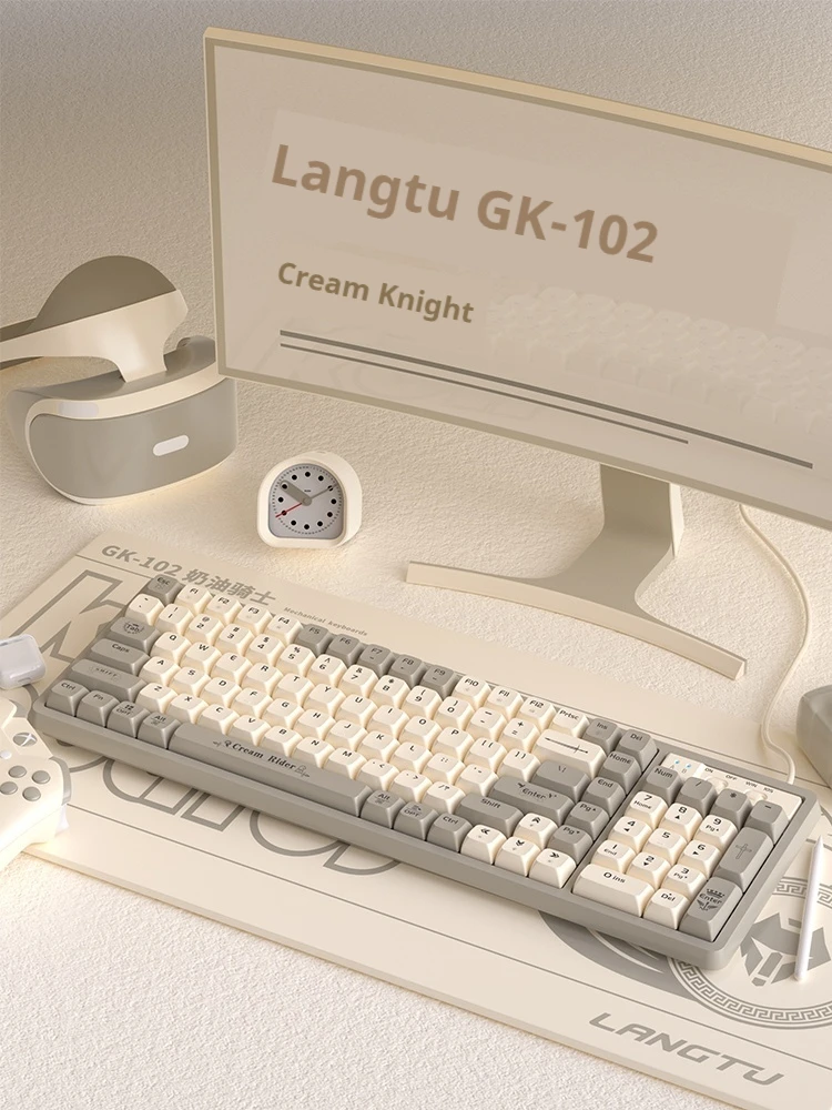 Langtu Gk102 Wireless Bluetooth Three-Mode Mechanical Keyboard And Mouse Set E-Sports Game Dedicated Wired Computer Office