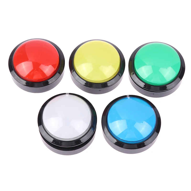 

1Pc 60mm Arcade Buttons Big Round LED Illuminated With Microswitch For DIY Arcade Game Machine Parts 12V 32A Dome Light Switch
