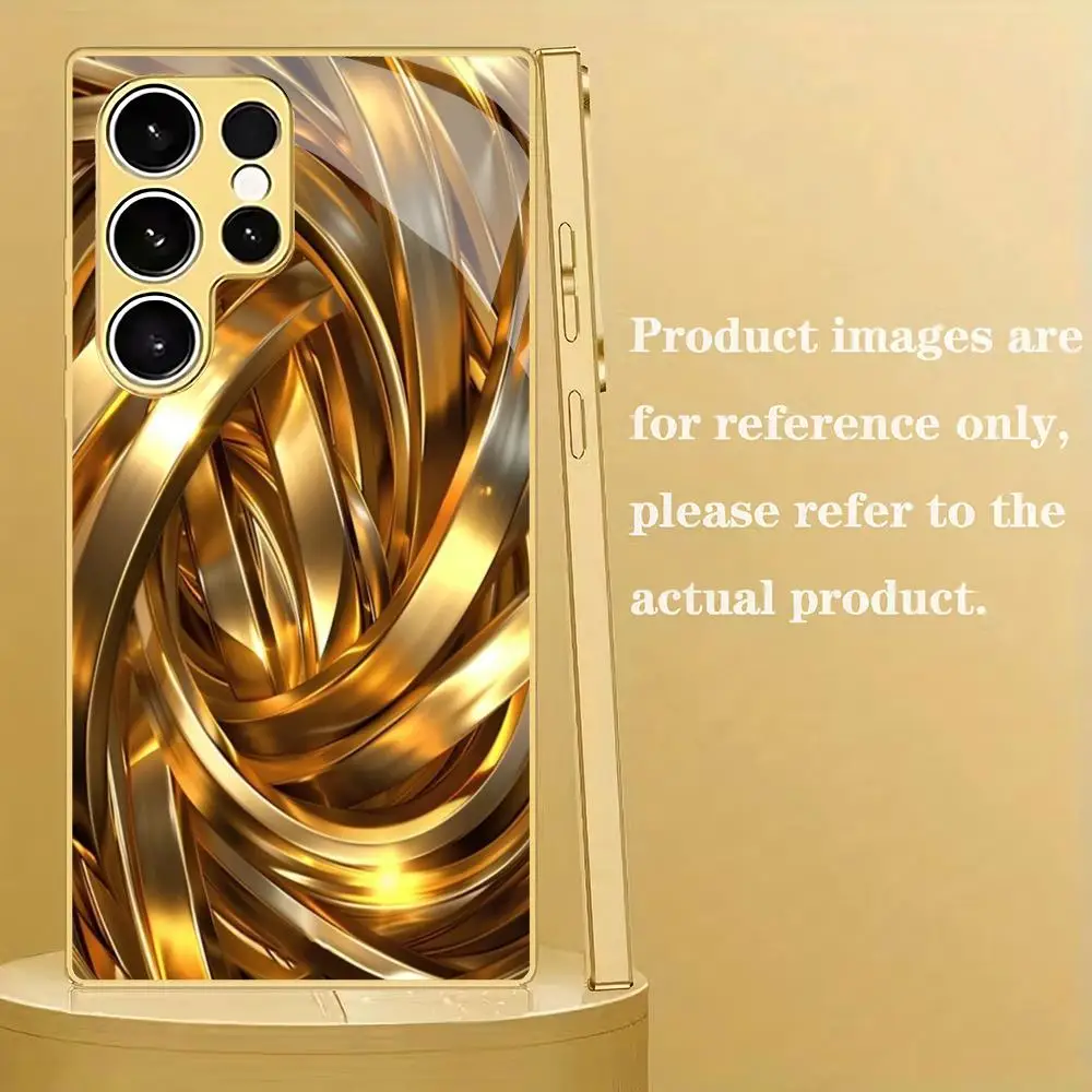 Geometric pattern electroplated glass phone case suitable for Samsung Galaxy S26 S25 S24 S23 S22 S20 FE/Ultra/Plus anti drop