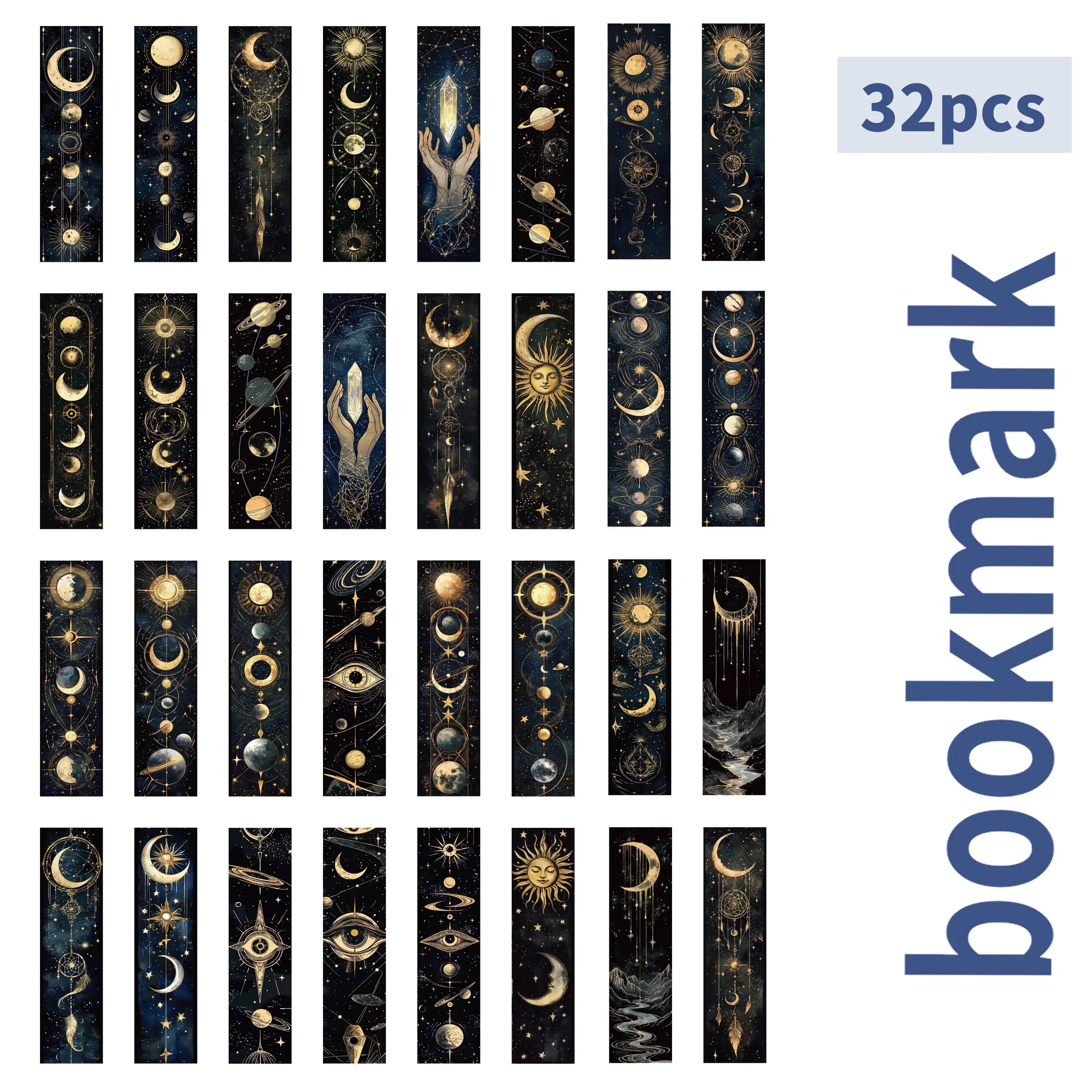 32 pièces, ciel nocturne céleste, signets pour passionnés d'astronomie pour enseignants, lecteurs et fans, signets, cadeaux, fêtes, anniversaire