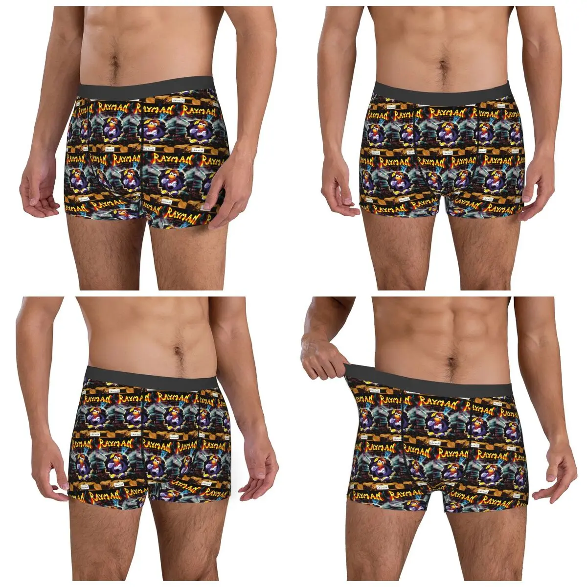 Boxer Underpants Shorts Black Vintage Retro Rayman Legends Graphic Panties Male Ventilate Underwear for Homme Man Boyfriend Gift