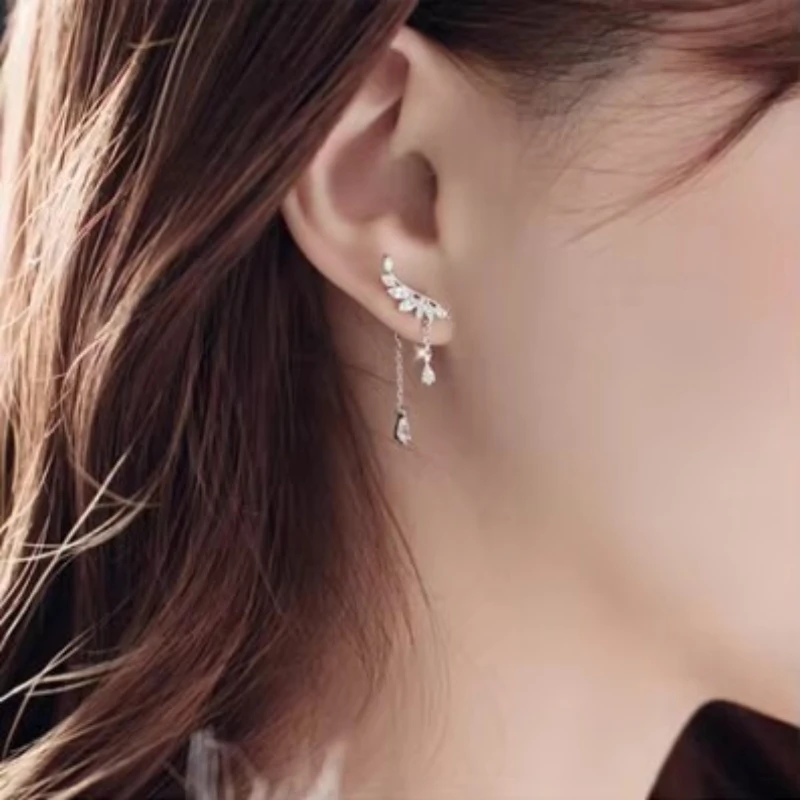

New Hot Fashion 925 Sterling Silver angel Earrings for Women Girls Gift Fashion Statement Jewelry korean earrings