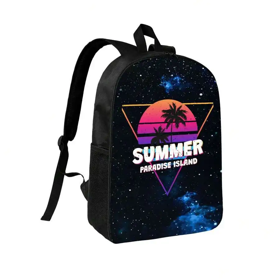 

Summer Paradise Island Retro Style Large Capacity Waterproof Casual Backpack For Adults