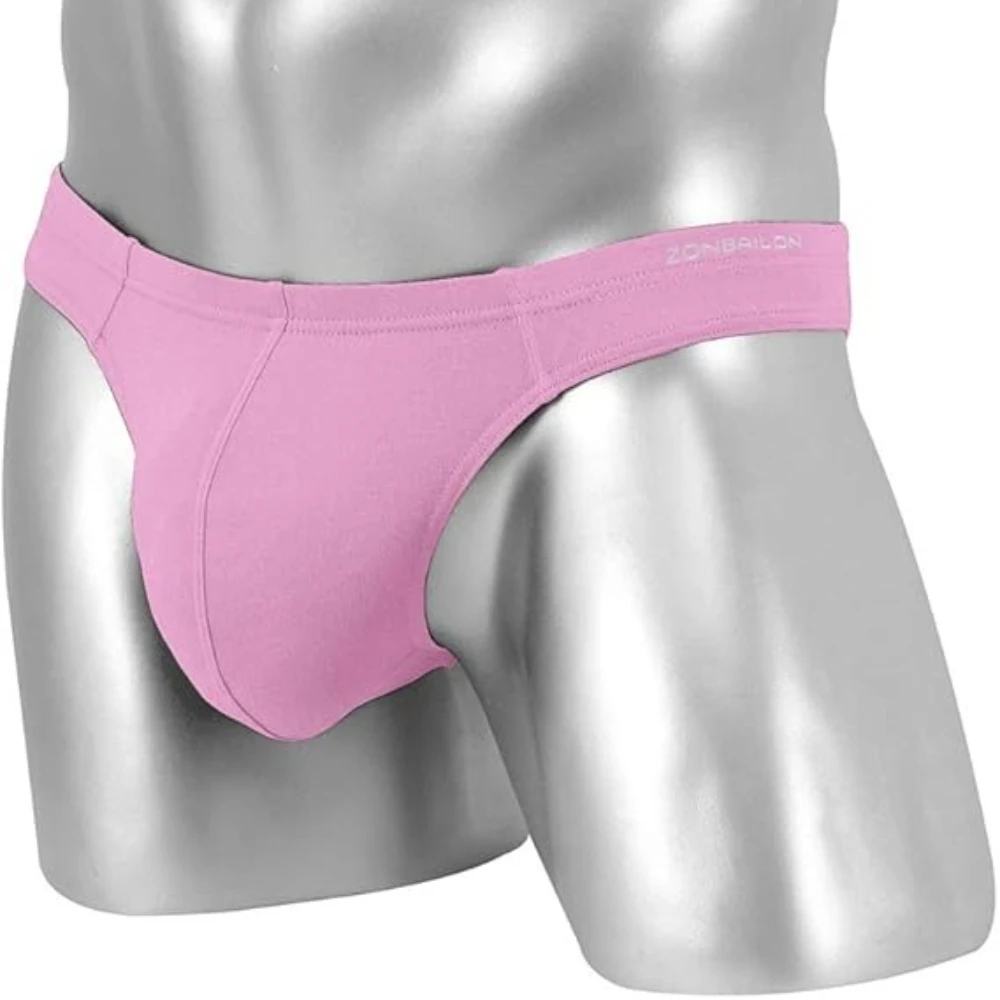 

Jinshi Men's Thongs T-Back Bikini Briefs Low-Waist Bamboo Breathable Mens G-Strings 10 Colors Selectable