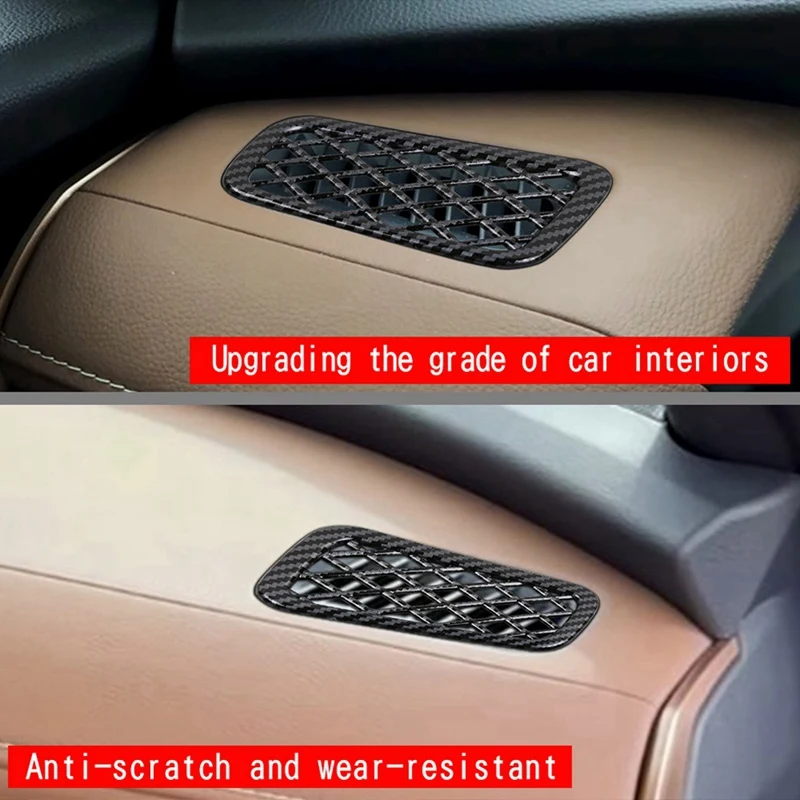 Car Dashboard Air Conditioner Air Outlet Frame A/C Air Outlet Carbon Fiber Trim Cover For Toyota Grand Highlander 2024