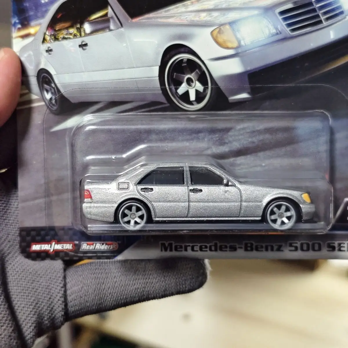 정품 재고 있음 HNW46 핫휠 1:64 메르세데스 벤츠500 SEL 다이캐스트 합금 자동차 모델 장식품 소년 수집용 생일 선물