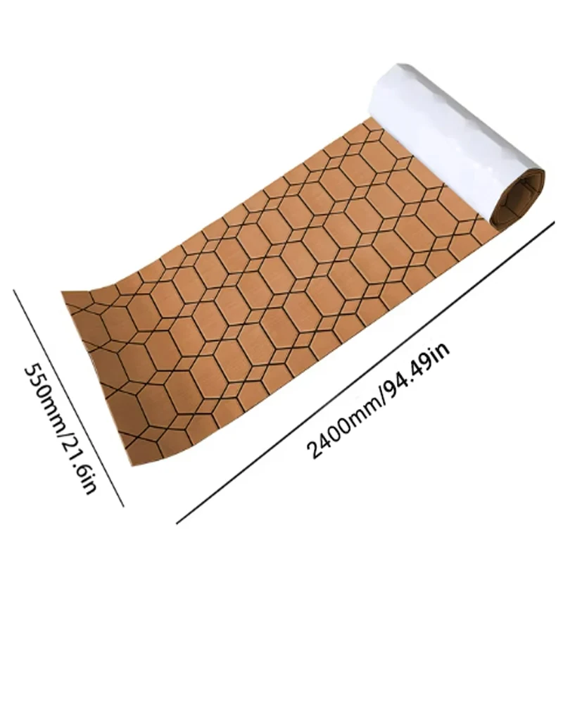 2400x550mm EVA Boat Deck Mat, Custom Hexagon Pattern Anti-Slip Marine Floor Pad, Custom Logo/Color