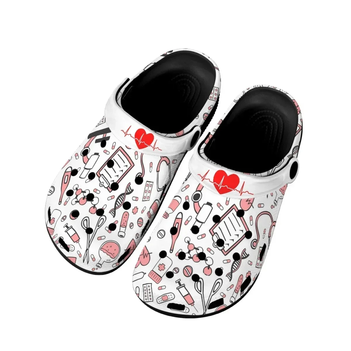 Zapatillas antideslizantes con estampado médico para Mujer, zuecos suaves transpirables para interiores y exteriores, calzado De trabajo para enfermería