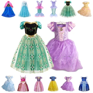 Girls Princess Dress Children Cinderella Snow White Aurora Sofia Rapunzel Cinderella Halloween Costume Children 8 Main Sales Cinderella - №1